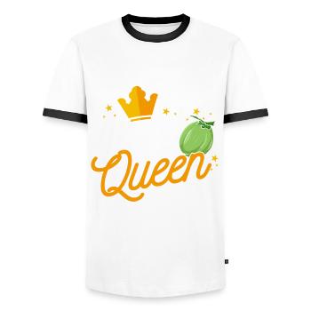 Coconut Queen - Men's Ringer Shirt - white/black - Front - AI Model Female 172 light (172cm) & AI Model Male 178 dark (178cm)