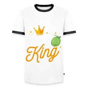 Coconut King - Men's Ringer Shirt - white/black - Front - AI Model Female 172 light (172cm) & AI Model Male 178 dark (178cm)