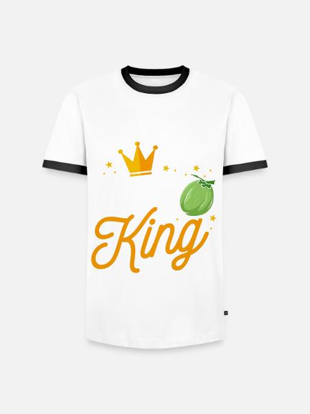 Coconut King - Men's Ringer Shirt - white/black