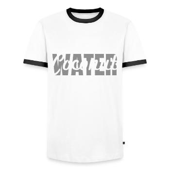 Eau de - T-shirt contrasté Homme - blanc/noir - Devant - AI Model Female 172 light (172cm) & AI Model Male 178 dark (178cm)