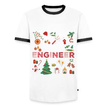 studenChristmas gift for biomedical engineers - Men's Ringer Shirt - white/black - Front - AI Model Female 172 light (172cm) & AI Model Male 178 dark (178cm)