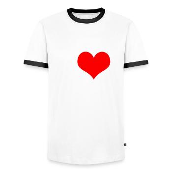 J’adore la confiture de canneberges - T-shirt contrasté Homme - blanc/noir - Devant - AI Model Female 172 light (172cm) & AI Model Male 178 dark (178cm)