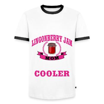 CranberrymCranberry Jam Mom - Men's Ringer Shirt - white/black - Front - AI Model Female 172 light (172cm) & AI Model Male 178 dark (178cm)