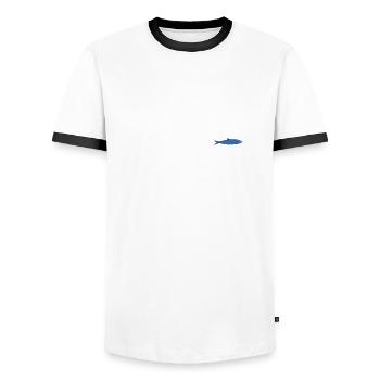 Pickled herring - Men's Ringer Shirt - white/black - Front - AI Model Female 172 light (172cm) & AI Model Male 178 dark (178cm)