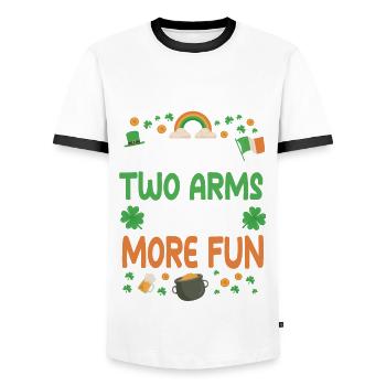 Armamputierter St. Patrick's Day - Männer Kontrast-T-Shirt - Weiß/Schwarz - Vorne - AI Model Female 172 light (172cm) & AI Model Male 178 dark (178cm)