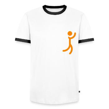 Funny hand amputee shirt - Men's Ringer Shirt - white/black - Front - AI Model Female 172 light (172cm) & AI Model Male 178 dark (178cm)