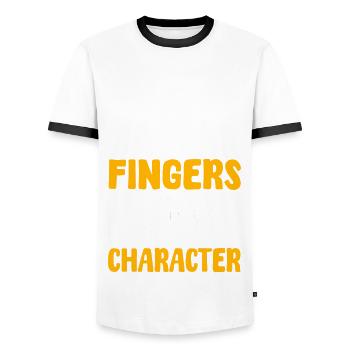 Finger amputees - Men's Ringer Shirt - white/black - Front - AI Model Female 172 light (172cm) & AI Model Male 178 dark (178cm)
