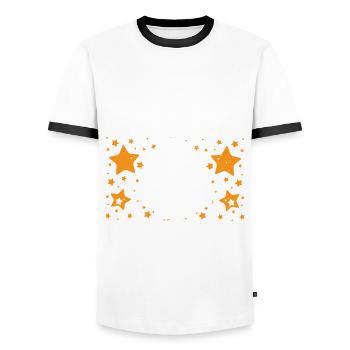 Chuchoteur Balut - T-shirt contrasté Homme - blanc/noir - Devant - AI Model Female 172 light (172cm) & AI Model Male 178 dark (178cm)