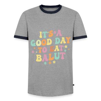 Nourriture Balut - T-shirt contrasté Homme - gris/marine  - Devant - AI Model Female 172 light (172cm) & AI Model Male 178 light (178cm)