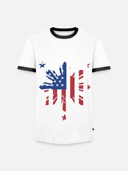 pDesign philippino-américain - T-shirt contrasté Homme - blanc/noir