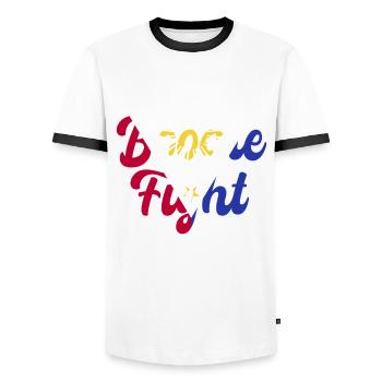 Philippinischer Boodle Fight - Männer Kontrast-T-Shirt - Weiß/Schwarz - Vorne - AI Model Female 172 light (172cm) & AI Model Male 178 dark (178cm)