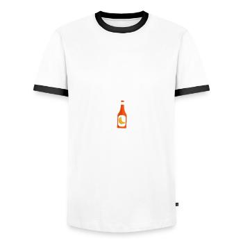 Banana Ketchup Type - Men's Ringer Shirt - white/black - Front - AI Model Female 172 light (172cm) & AI Model Male 178 dark (178cm)