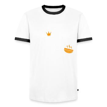 Sinigang Königin - Männer Kontrast-T-Shirt - Weiß/Schwarz - Vorne - AI Model Female 172 light (172cm) & AI Model Male 178 dark (178cm)