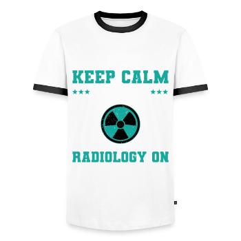 Radiology Love Funny Awesome Design Pride - Men's Ringer Shirt - white/black - Front - AI Model Female 172 light (172cm) & AI Model Male 178 dark (178cm)