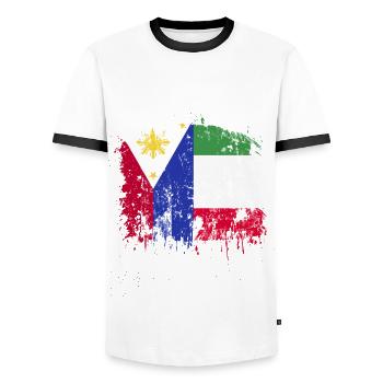 Philippines Italy Flag - Men's Ringer Shirt - white/black - Front - AI Model Female 172 light (172cm) & AI Model Male 178 dark (178cm)