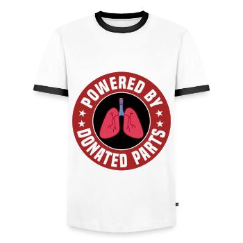 WiederherstellLustiges Lungentransplantations-t-sh - Männer Kontrast-T-Shirt - Weiß/Schwarz - Vorne - AI Model Female 172 light (172cm) & AI Model Male 178 dark (178cm)