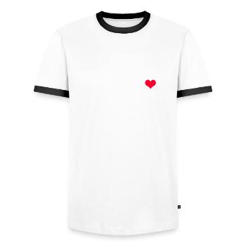 Funny T-shirt For Bypass Surgery - Men's Ringer Shirt - white/black - Front - AI Model Female 172 light (172cm) & AI Model Male 178 dark (178cm)