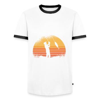 Bypass surgery and fishing - Men's Ringer Shirt - white/black - Front - AI Model Female 172 light (172cm) & AI Model Male 178 dark (178cm)