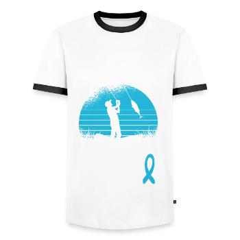 Diabetics and anglers - Men's Ringer Shirt - white/black - Front - AI Model Female 172 light (172cm) & AI Model Male 178 dark (178cm)