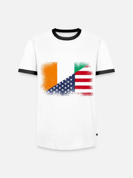 Côte d'Ivoire, United States - Men's Ringer Shirt - white/black