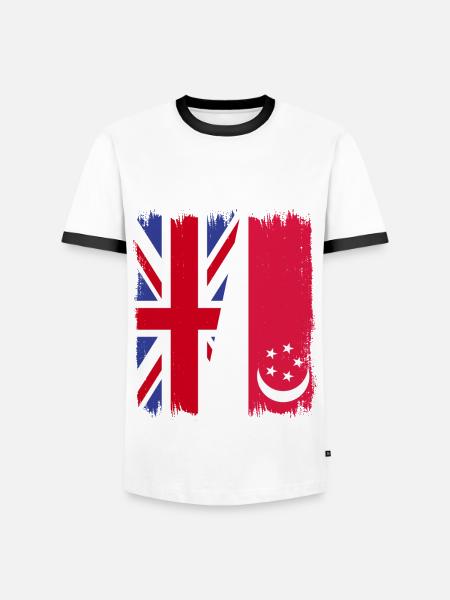 Singapour, Royaume-Uni - T-shirt contrasté Homme - blanc/noir