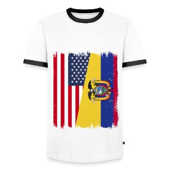 Ecuador Quito Guayaquil Ecuadorianische - Männer Kontrast-T-Shirt - Weiß/Schwarz - Vorne - AI Model Female 172 light (172cm) & AI Model Male 178 dark (178cm)