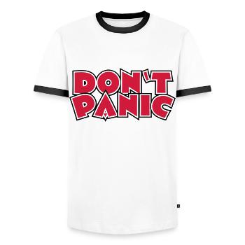 113 Don’t Panic - T-shirt contrasté Homme - blanc/noir - Devant - AI Model Female 172 light (172cm) & AI Model Male 178 dark (178cm)