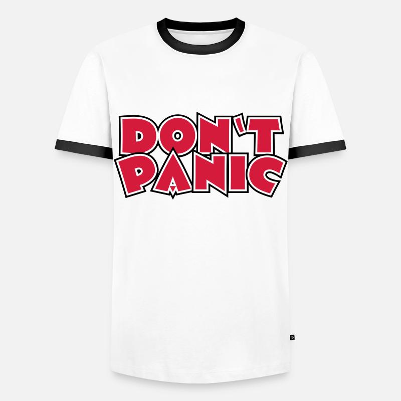113 Don't Panic - Men's Ringer Shirt - white/black