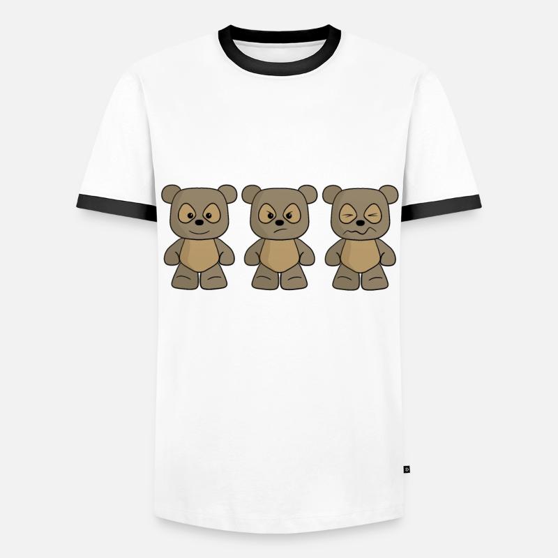 THREE BEARS - Men's Ringer Shirt - white/black