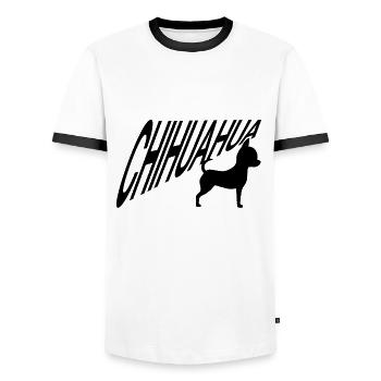 CHIHUAHUA - T-shirt contrasté Homme - blanc/noir - Devant - AI Model Female 172 light (172cm) & AI Model Male 178 dark (178cm)