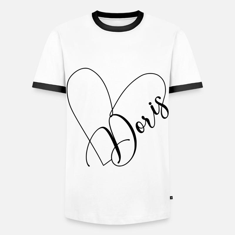 Doris Name Heart Line - Men's Ringer Shirt - white/black