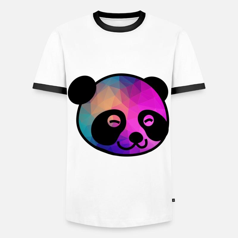 Panda panda head - Men's Ringer Shirt - white/black