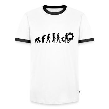 Engineering technician b - Men's Ringer Shirt - white/black - Front - AI Model Female 172 light (172cm) & AI Model Male 178 dark (178cm)