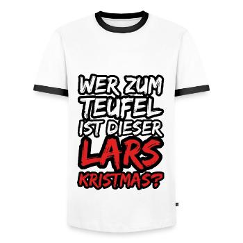Lars Kristmas - Männer Kontrast-T-Shirt - Weiß/Schwarz - Vorne - AI Model Female 172 light (172cm) & AI Model Male 178 dark (178cm)