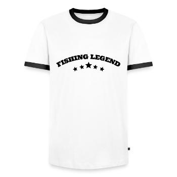 légende de la pêche pêcheur pêche - T-shirt contrasté Homme - blanc/noir - Devant - AI Model Female 172 light (172cm) & AI Model Male 178 dark (178cm)