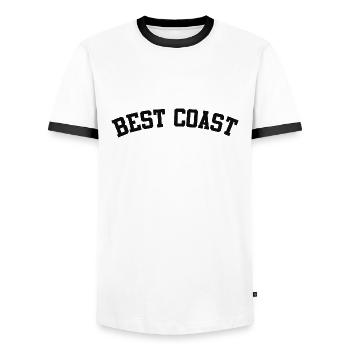 Meilleure côte - T-shirt contrasté Homme - blanc/noir - Devant - AI Model Female 172 light (172cm) & AI Model Male 178 dark (178cm)
