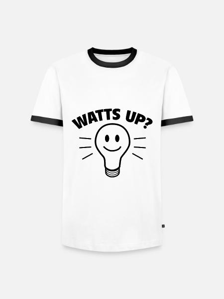Watt auf - Männer Kontrast-T-Shirt - Weiß/Schwarz