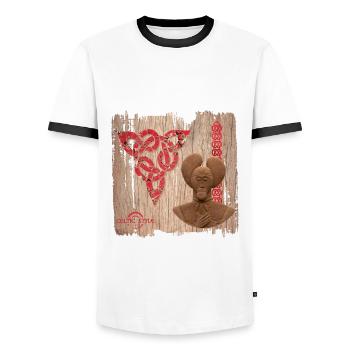 Celtes 8 - T-shirt contrasté Homme - blanc/noir - Devant - AI Model Female 172 light (172cm) & AI Model Male 178 dark (178cm)