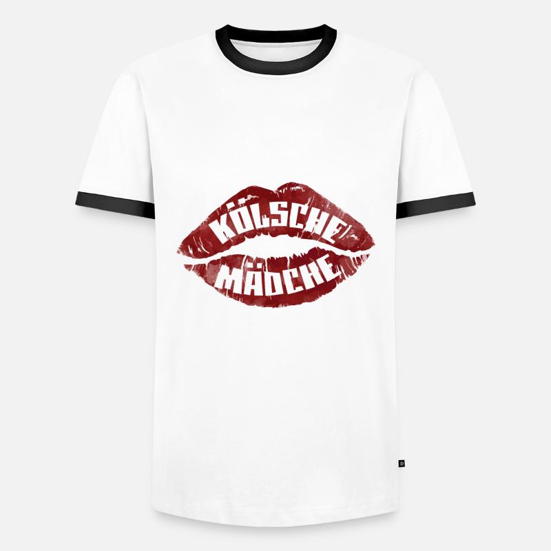 Kölsche Mädche Köln Kölnerin Mädchen - Männer Kontrast-T-Shirt - Weiß/Schwarz