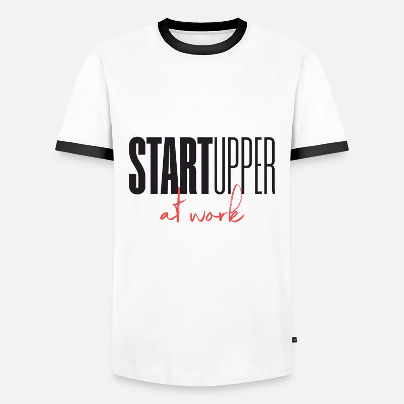 Startupper Startup at work - Men's Ringer Shirt - white/black