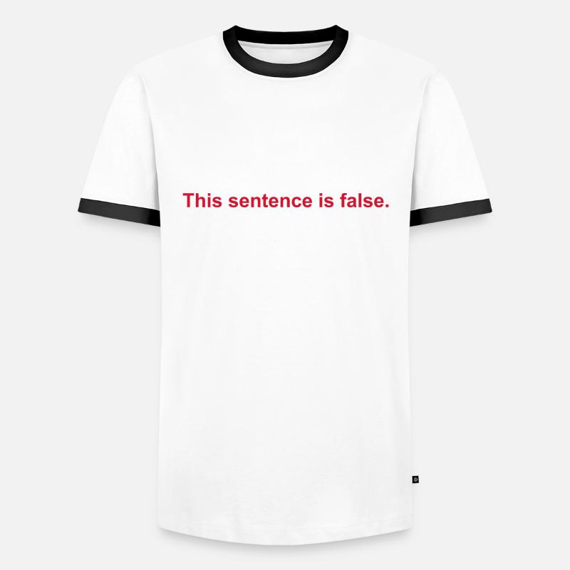 This Sentence Is False - Men's Ringer Shirt - white/black