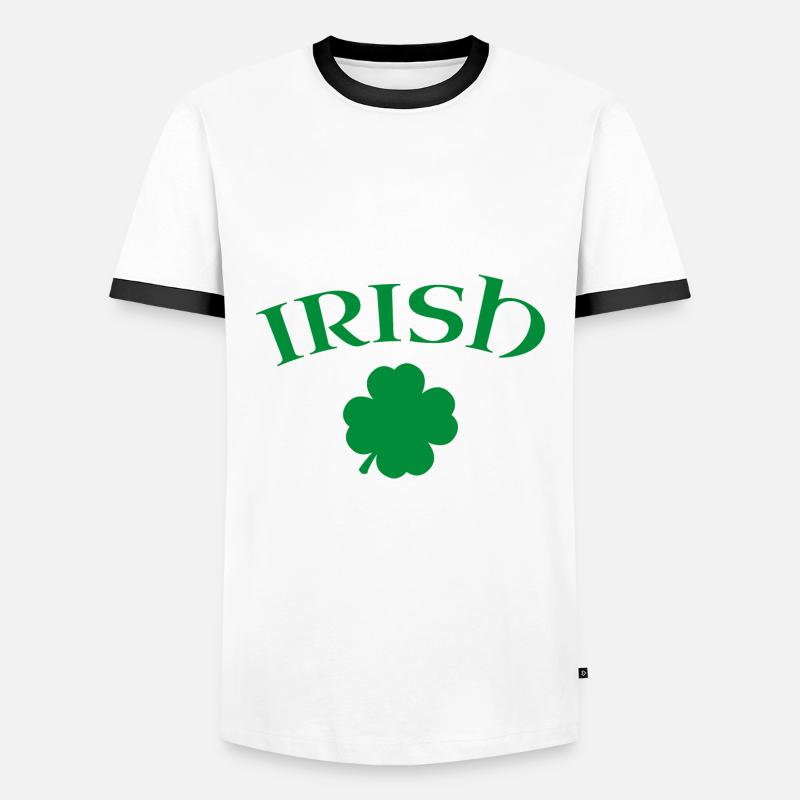 Irisch - Männer Kontrast-T-Shirt - Weiß/Schwarz