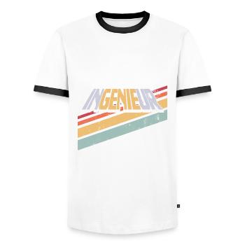 Ingenieur Genie Maschinenbau Student Studenten - Männer Kontrast-T-Shirt - Weiß/Schwarz - Vorne - AI Model Female 172 light (172cm) & AI Model Male 178 dark (178cm)