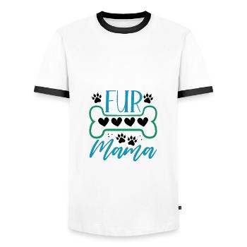 Animal Lover Gift Fur Mama Dog Lover Cat Lover - Men's Ringer Shirt - white/black - Front - AI Model Female 172 light (172cm) & AI Model Male 178 dark (178cm)