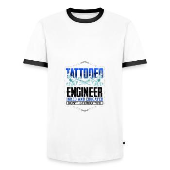 Tattooed Engineer Geschenk eingefärbt und gebildet Don't - Männer Kontrast-T-Shirt - Weiß/Schwarz - Vorne - AI Model Female 172 light (172cm) & AI Model Male 178 dark (178cm)