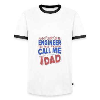 Engineer Gift Some People Call Me Engineer Most - Men's Ringer Shirt - white/black - Front - AI Model Female 172 light (172cm) & AI Model Male 178 dark (178cm)