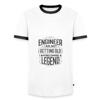Ingénieur Cadeaux Ingénieur Je ne vieillis pas Je - T-shirt contrasté Homme - blanc/noir - Devant - AI Model Female 172 light (172cm) & AI Model Male 178 dark (178cm)