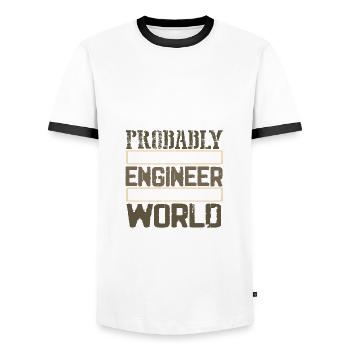 Engineer Gifts Probably Best Engineering in the - Men's Ringer Shirt - white/black - Front - AI Model Female 172 light (172cm) & AI Model Male 178 dark (178cm)