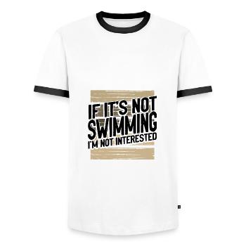 Cadeau de nageur si ce n’est pas la natation pas intéressé - T-shirt contrasté Homme - blanc/noir - Devant - AI Model Female 172 light (172cm) & AI Model Male 178 dark (178cm)