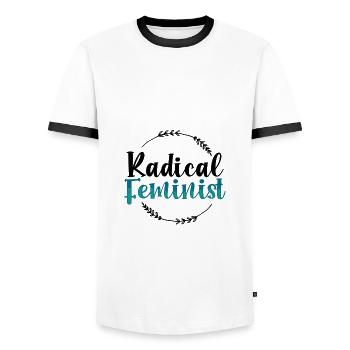 Inspriational Gifts für Frauen Radikales feministisches Geschenk - Männer Kontrast-T-Shirt - Weiß/Schwarz - Vorne - AI Model Female 172 light (172cm) & AI Model Male 178 dark (178cm)